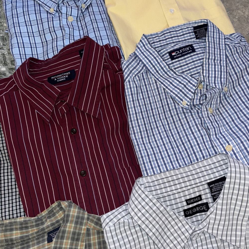 Men’s 8 Shirt Short Sleeve Oxford Size 2XL Puritan IZOD Gold Label Red Head - Picture 4 of 7